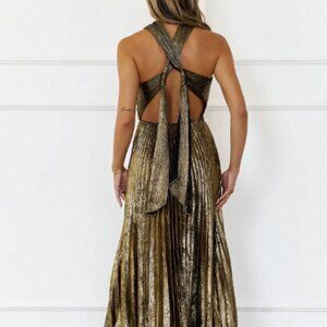 Hello Molly Gold Waterfall Maxi Dress